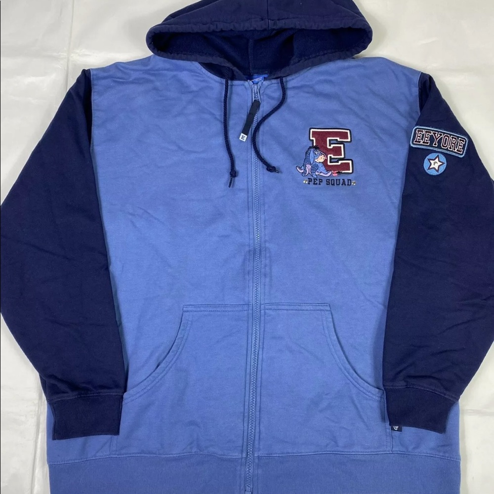 Vintage Disney Eeyore Winnie Pooh Zip Fleece Hoodie Sweatshirt